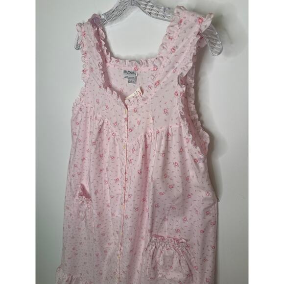 NWT Vintage Miss Elaine for Lord & Taylor Cotton Floral sleeveless Nightgown M - Picture 9 of 14